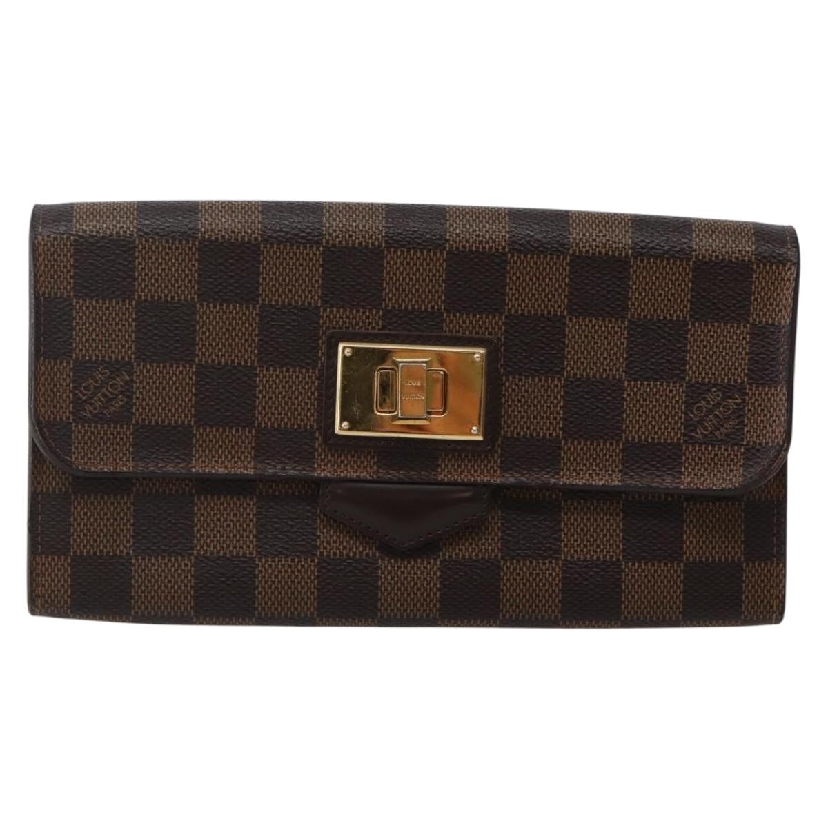 LOUIS VUITTON Damier Ebene Portefeuille Roseberry Long Wallet N63017 Auth 130095