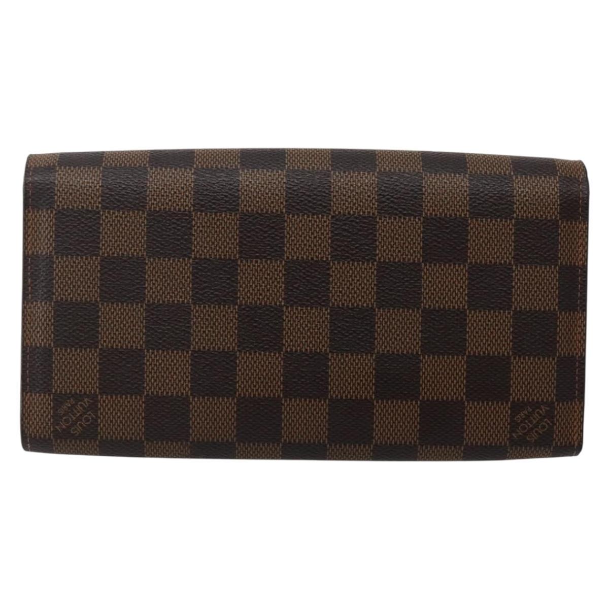 LOUIS VUITTON Damier Ebene Portefeuille Roseberry Long Wallet N63017 Auth 130095