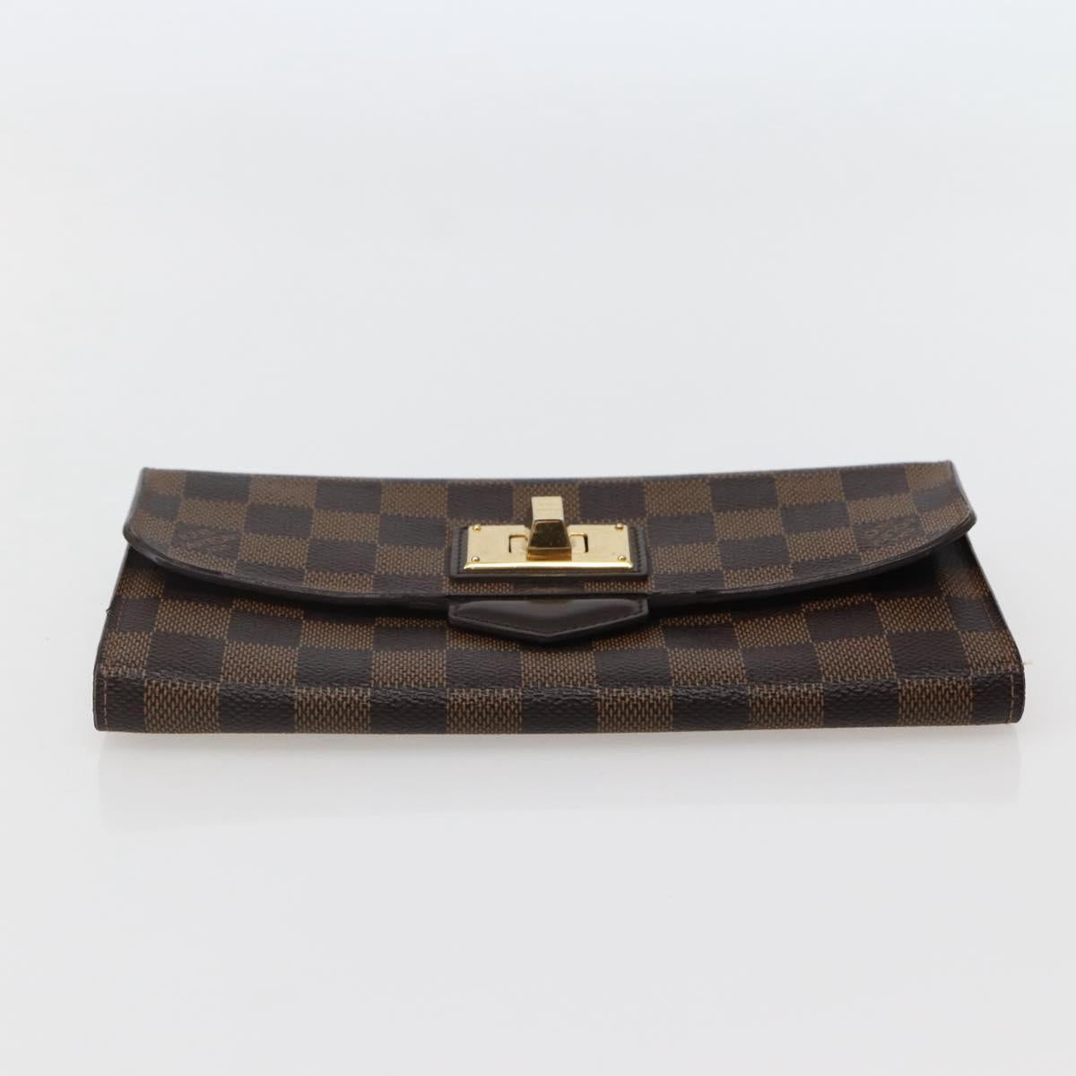LOUIS VUITTON Damier Ebene Portefeuille Roseberry Long Wallet N63017 Auth 130095
