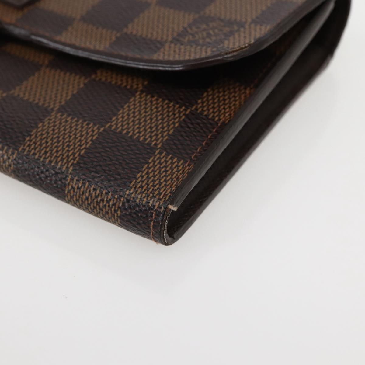 LOUIS VUITTON Damier Ebene Portefeuille Roseberry Long Wallet N63017 Auth 130095