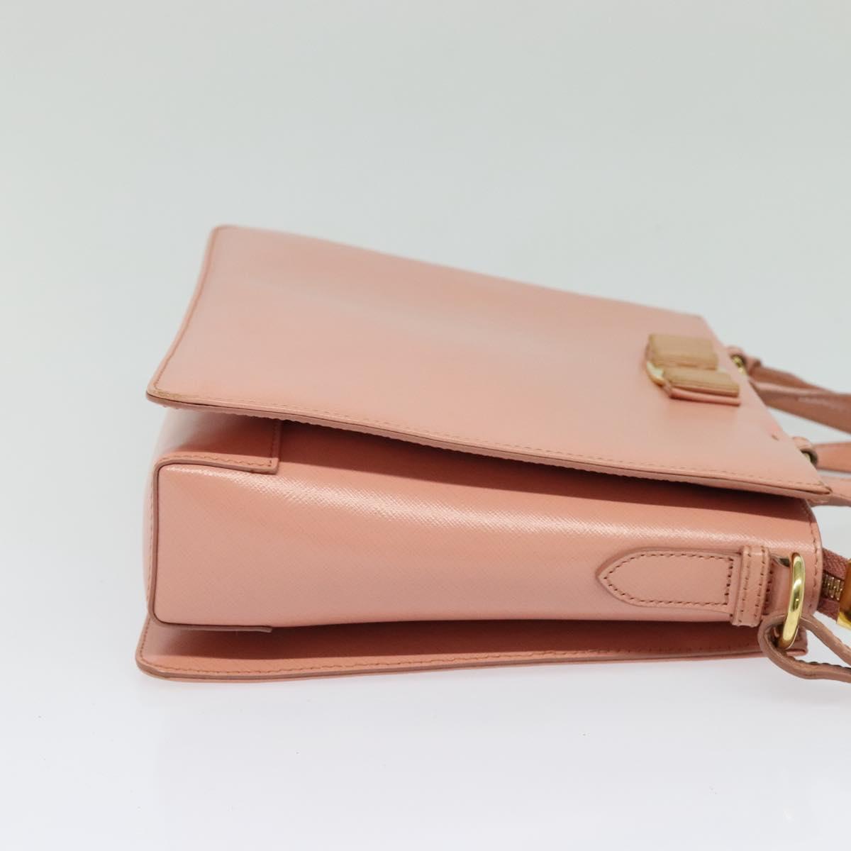 Salvatore Ferragamo Vala Hand Bag Leather 2way Pink Gold Auth 130110