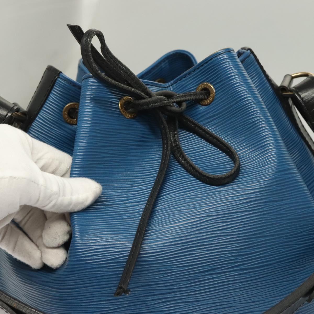 LOUIS VUITTON Epi Petit Noe Shoulder Bag Bicolor Black Blue M44152 Auth 130129
