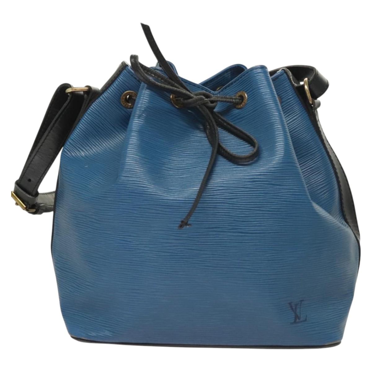 LOUIS VUITTON Epi Petit Noe Shoulder Bag Bicolor Black Blue M44152 Auth 130129