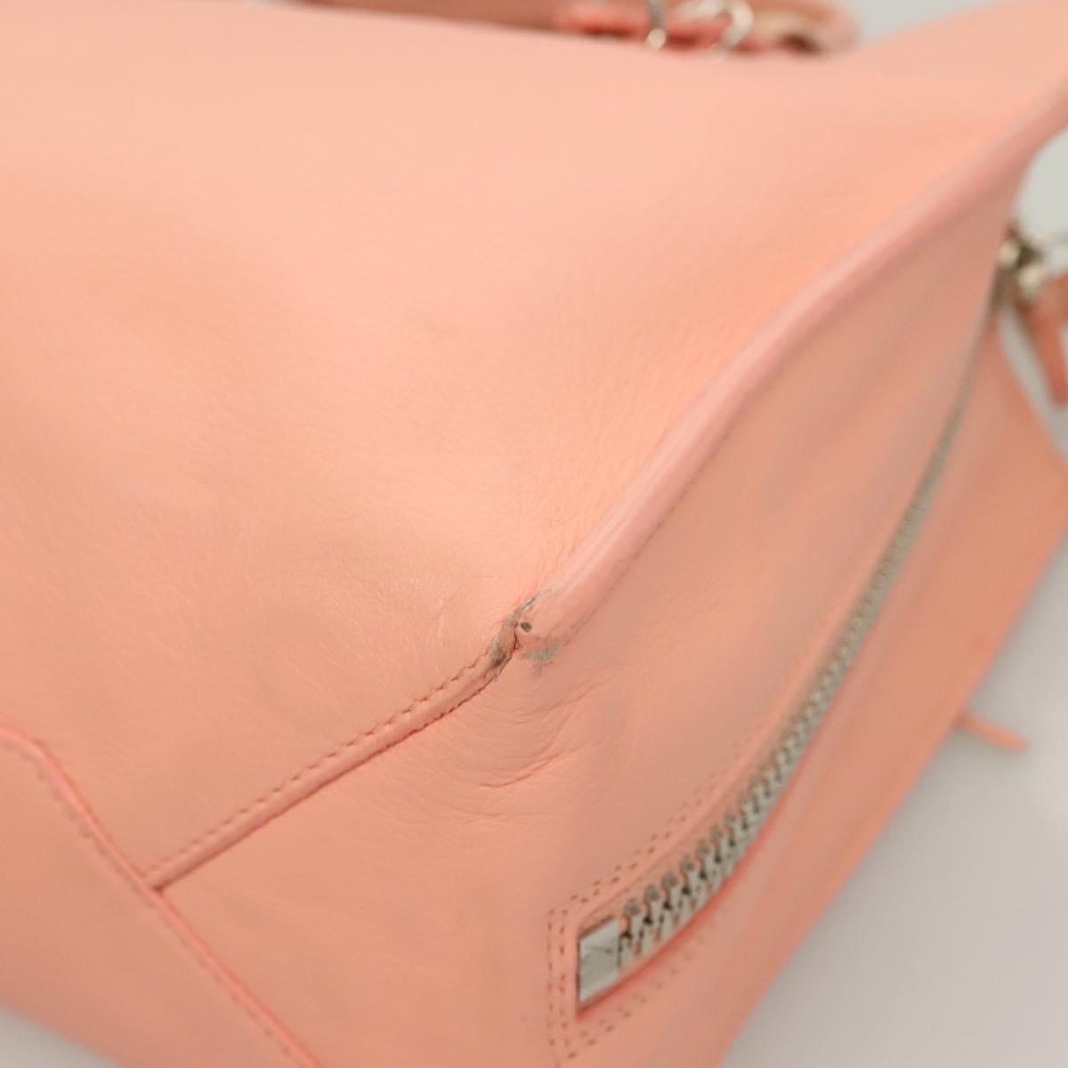 BALENCIAGA The Paper A6 Hand Bag Leather 2way Pink Silver 370926 Auth 130150