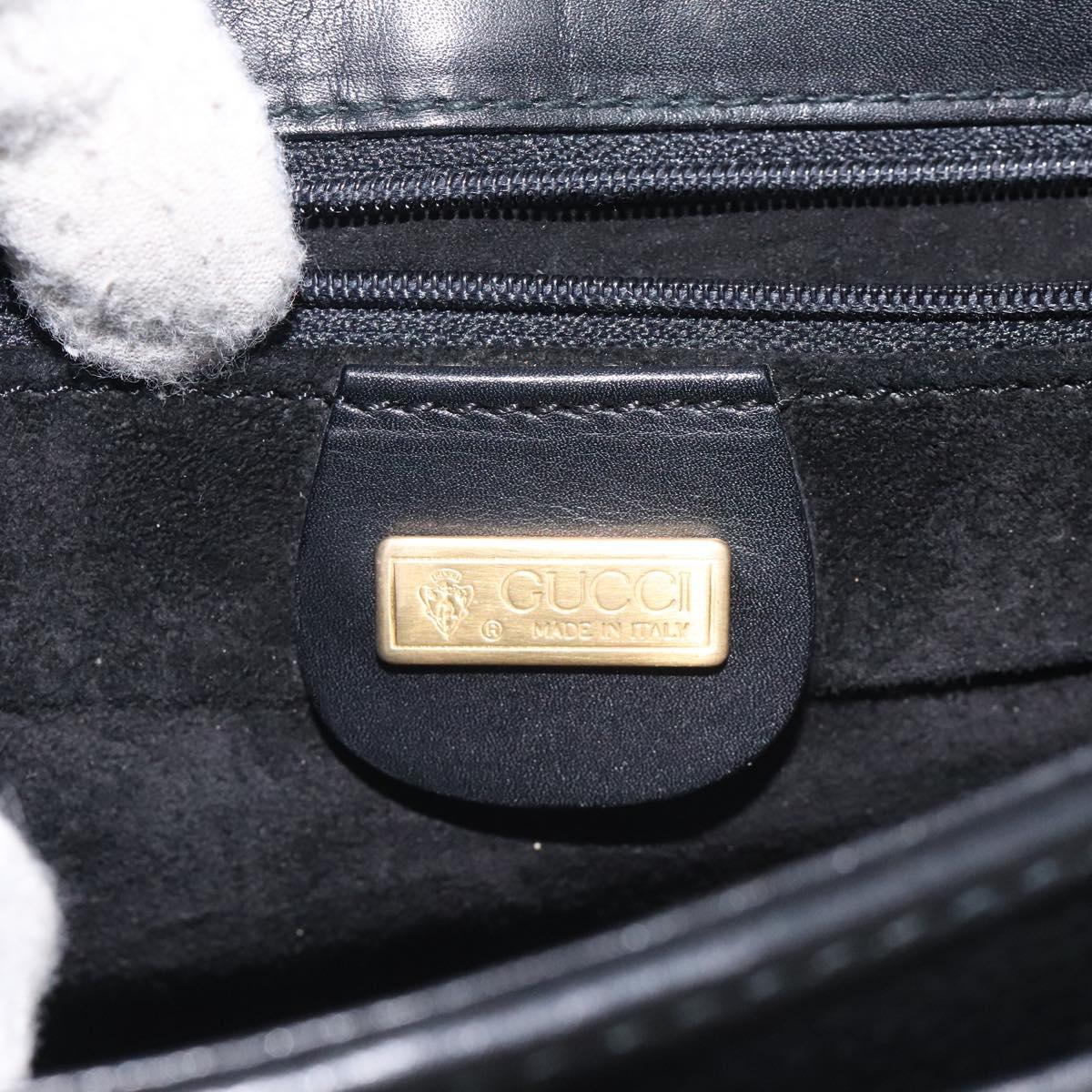 GUCCI Shoulder Bag Leather Black Gold 001 056 1299 Auth 130162