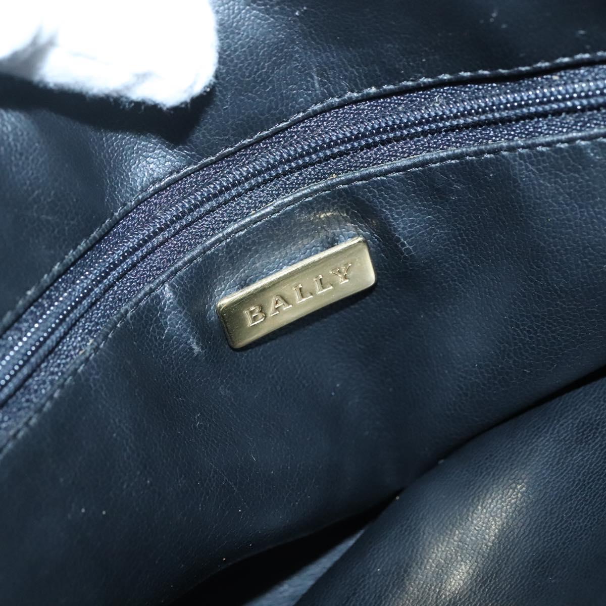 BALLY Quilted Chain Shoulder Bag Leather Black Gold Auth 130164