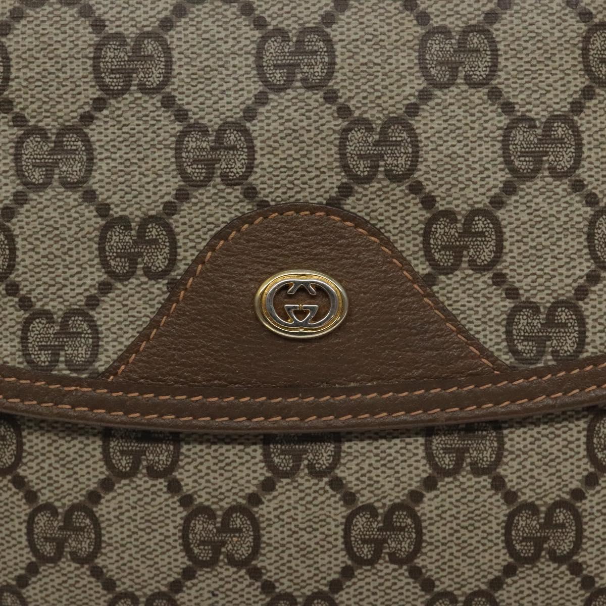 GUCCI GG Plus Supreme Clutch Bag PVC Beige 89 02 503 Auth 130174