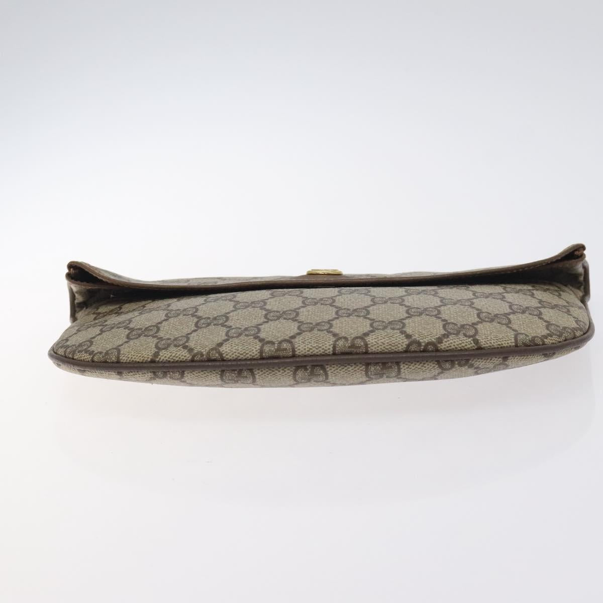 GUCCI GG Plus Supreme Clutch Bag PVC Beige 89 02 503 Auth 130174