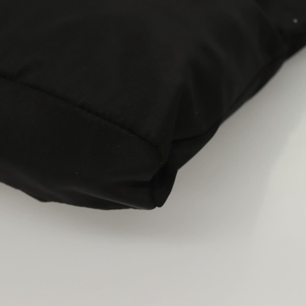 PRADA Shoulder Bag Nylon Black Silver Auth 130183