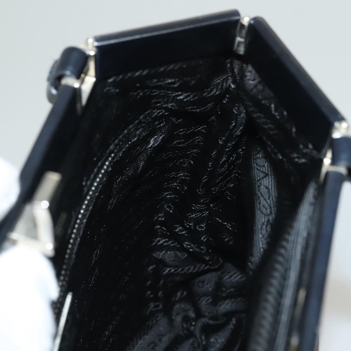 PRADA Shoulder Bag Nylon Black Silver Auth 130183