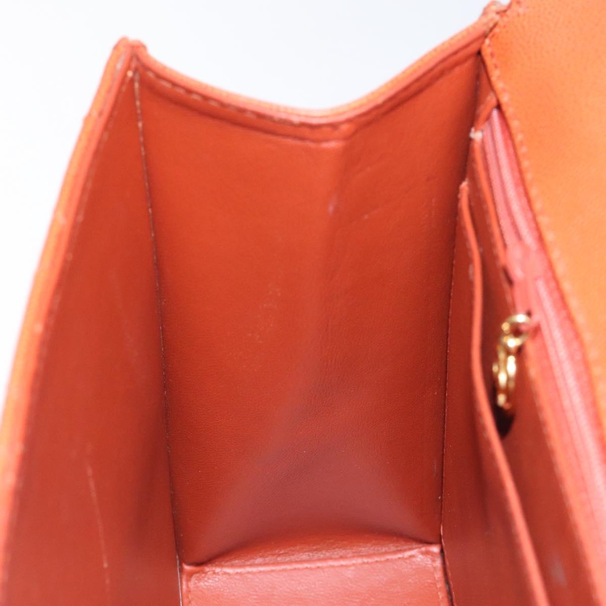 CHANEL Matelasse Hand Bag Caviar Skin Brown Gold CC Auth 130197