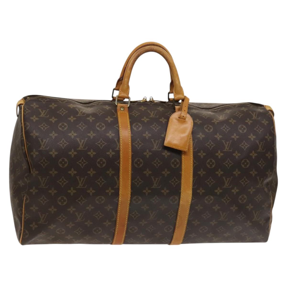 LOUIS VUITTON Monogram Keepall 55 Boston Bag M41424 LV Auth 130199