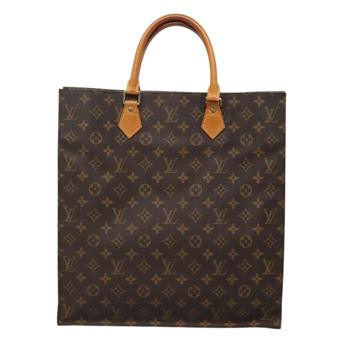 LOUIS VUITTON Monogram Sac Plat Hand Bag M51140 LV Auth 130210