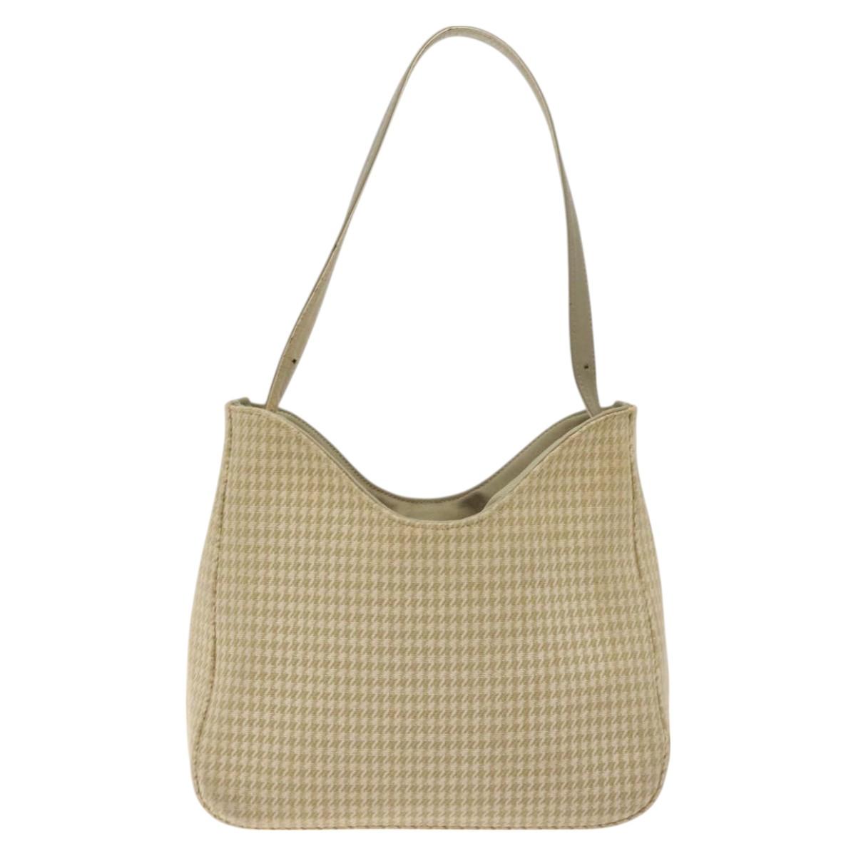 GIVENCHY Staggered Pattern Shoulder Bag Canvas Beige Auth 130221