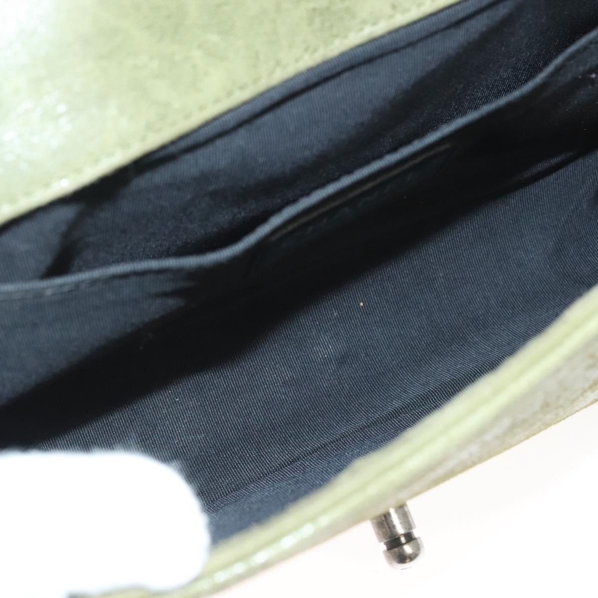 CHANEL Chain Matelasse Boy Chanel Shoulder Bag Suede Green CC Auth 130248