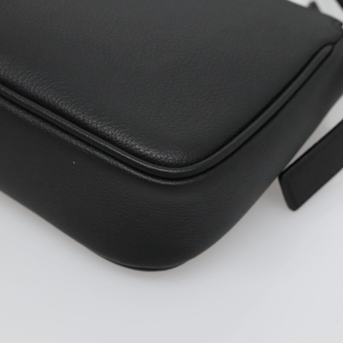 VERSACE Shoulder Bag Leather Black Gold Auth 130270