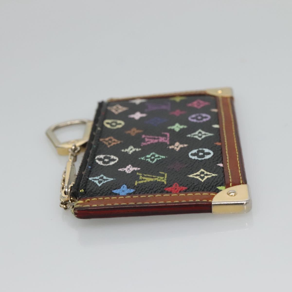 LOUIS VUITTON Multicolor Pochette Cles Coin Purse Black M13664 LV Auth 130299