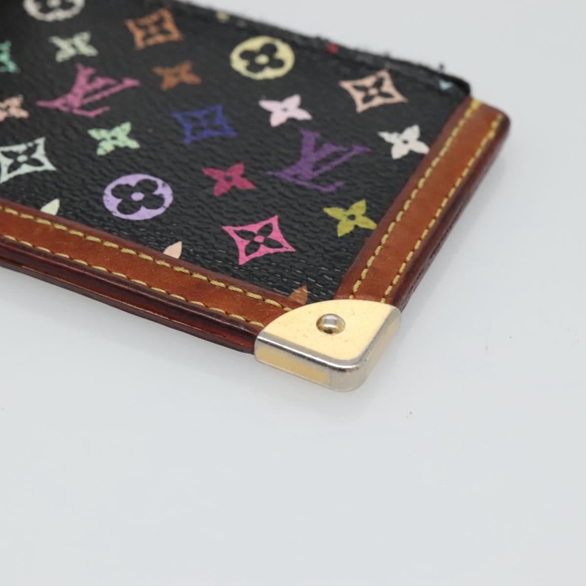 LOUIS VUITTON Multicolor Pochette Cles Coin Purse Black M13664 LV Auth 130299