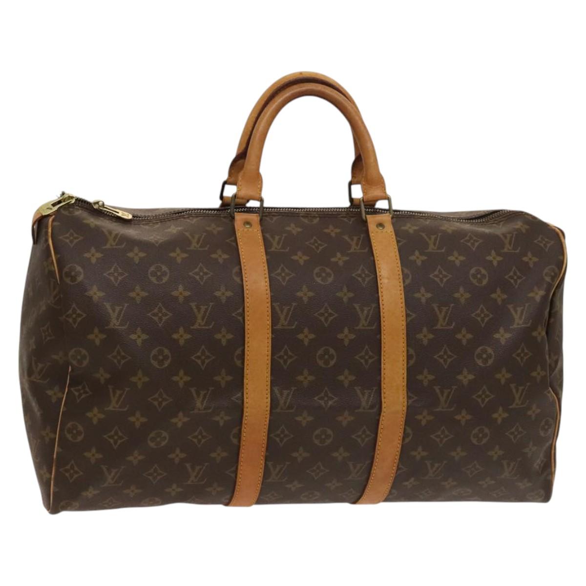 LOUIS VUITTON Monogram Keepall 50 Boston Bag M41426 LV Auth 130326