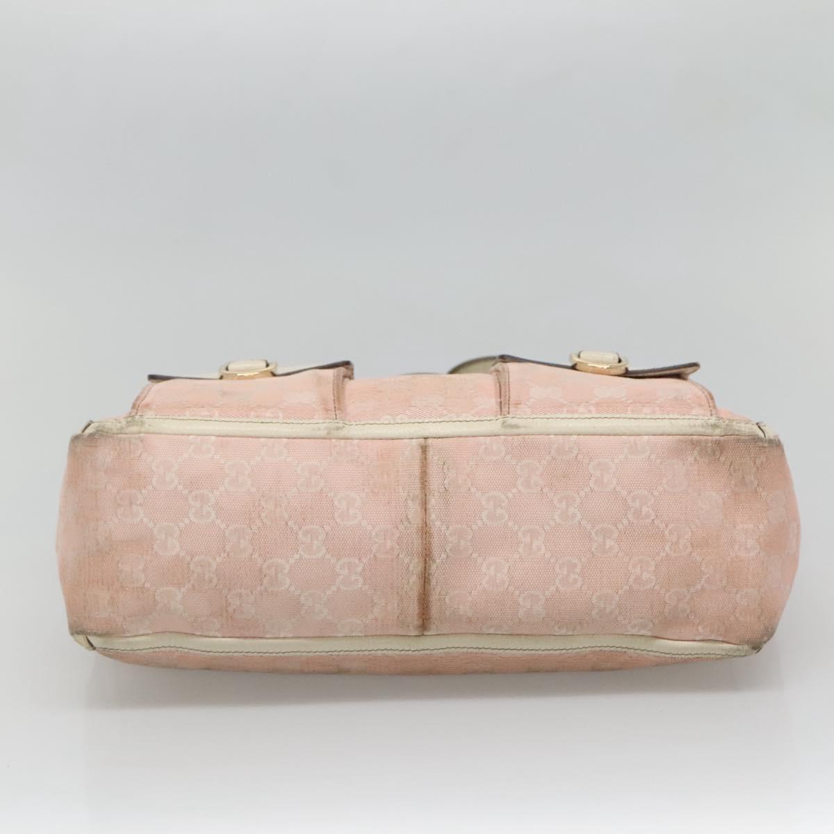 GUCCI GG Canvas Abbey Tote Bag Pink Gold 146247 Auth 130344