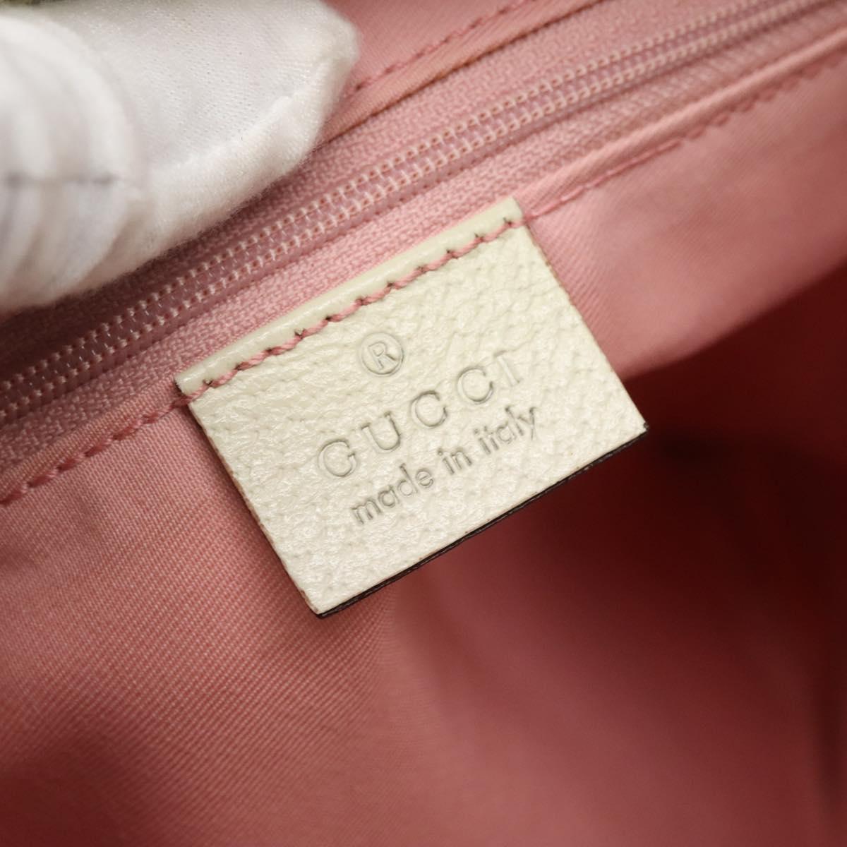 GUCCI GG Canvas Sherry Line Tote Bag Pink Silver 145809 Auth 130345