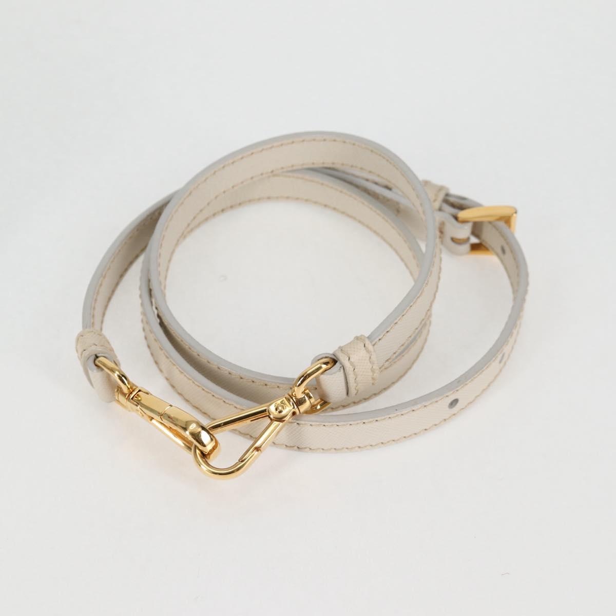 PRADA Hand Bag Canvas 2way Light Blue Gold Auth 130352V