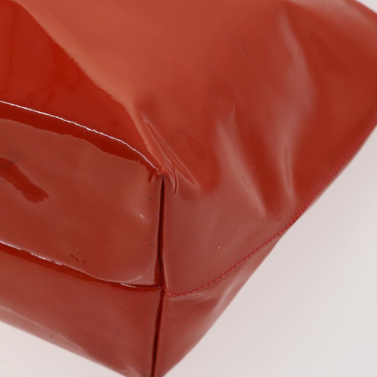 Salvatore Ferragamo Vala Tote Bag Enamel Red Auth 130367