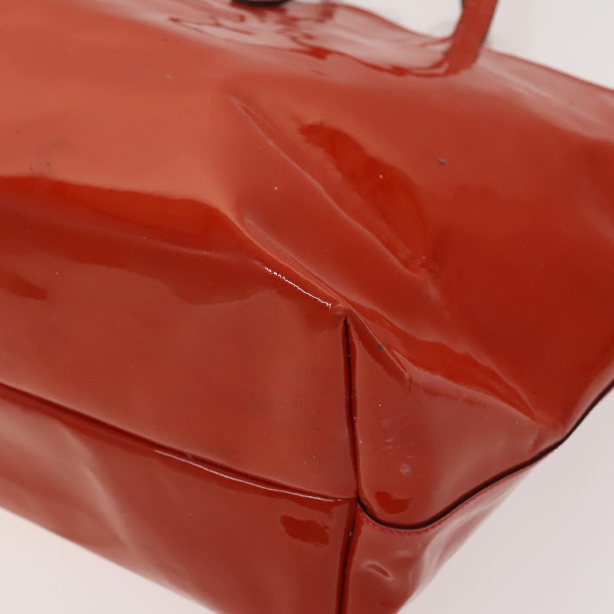 Salvatore Ferragamo Vala Tote Bag Enamel Red Auth 130367