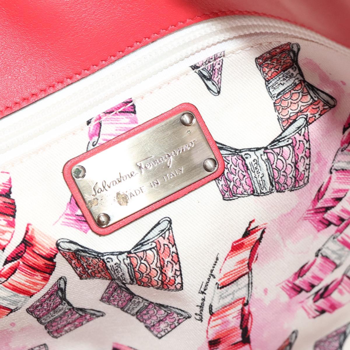 Salvatore Ferragamo Vala Tote Bag Enamel Red Auth 130367