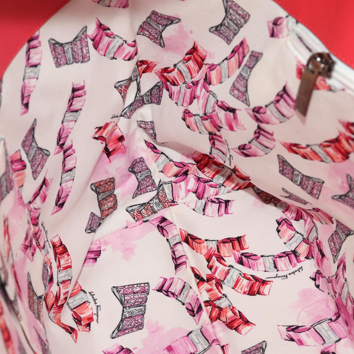 Salvatore Ferragamo Vala Tote Bag Enamel Red Auth 130367