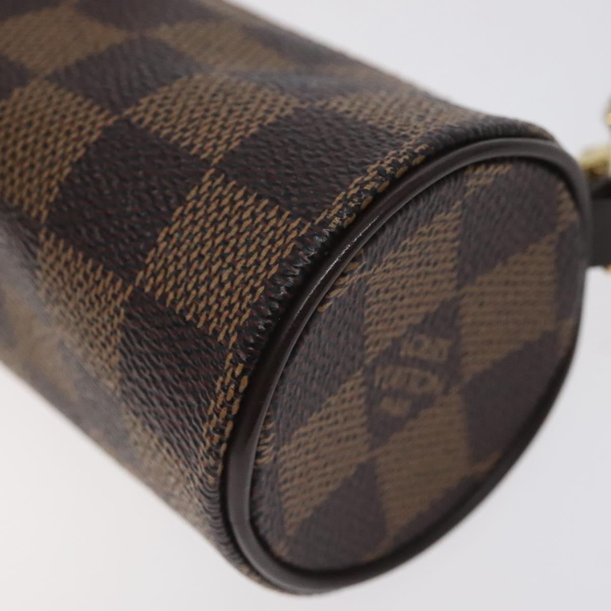 LOUIS VUITTON Damier Ebene Papillon Pouch LV Auth 130401