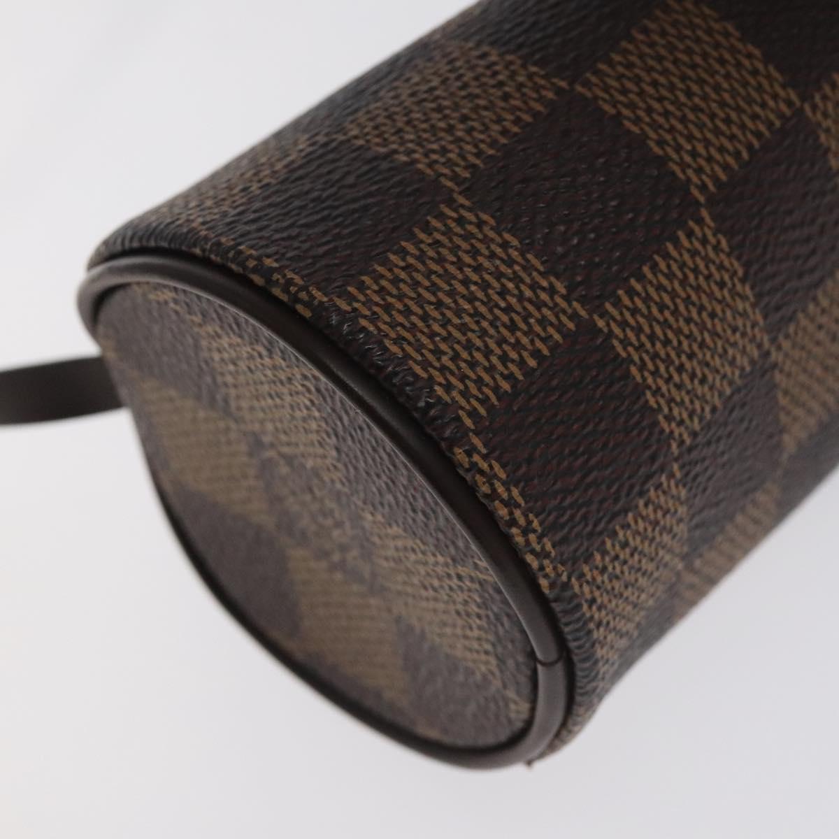 LOUIS VUITTON Damier Ebene Papillon Pouch LV Auth 130401