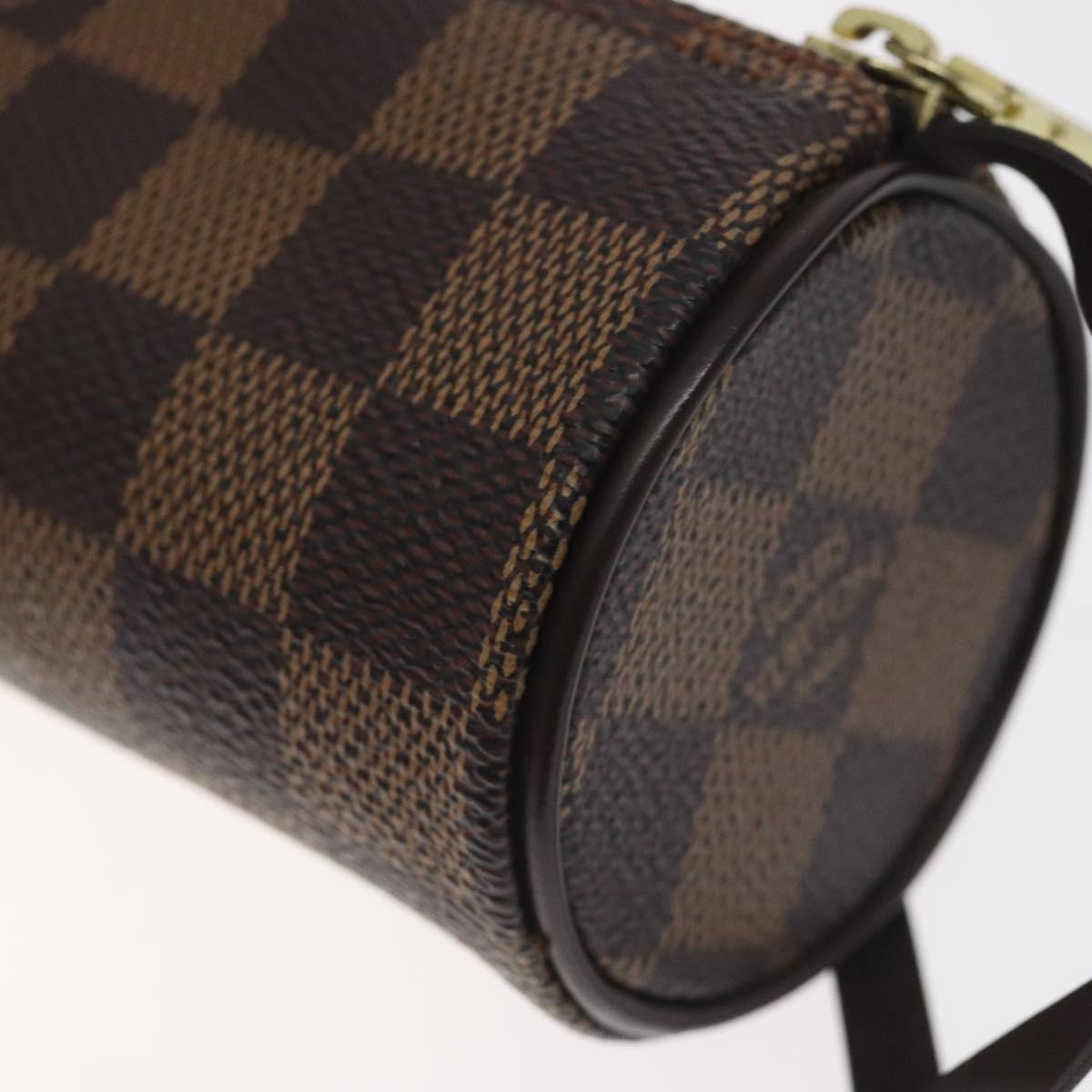 LOUIS VUITTON Damier Ebene Papillon Pouch LV Auth 130401