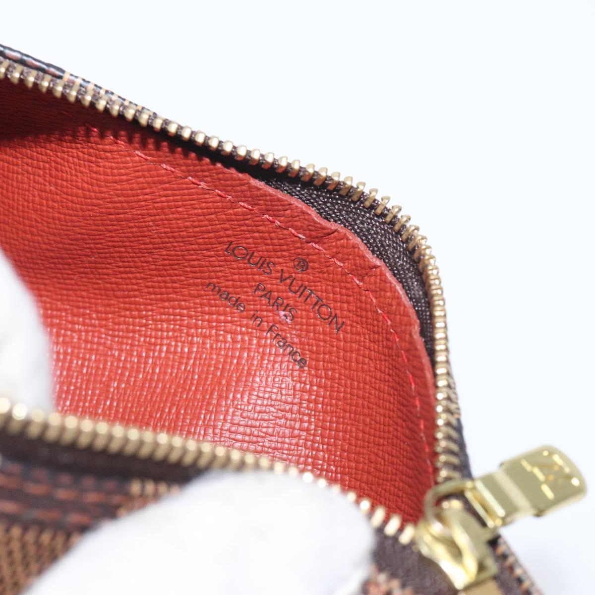 LOUIS VUITTON Damier Ebene Papillon Pouch LV Auth 130401