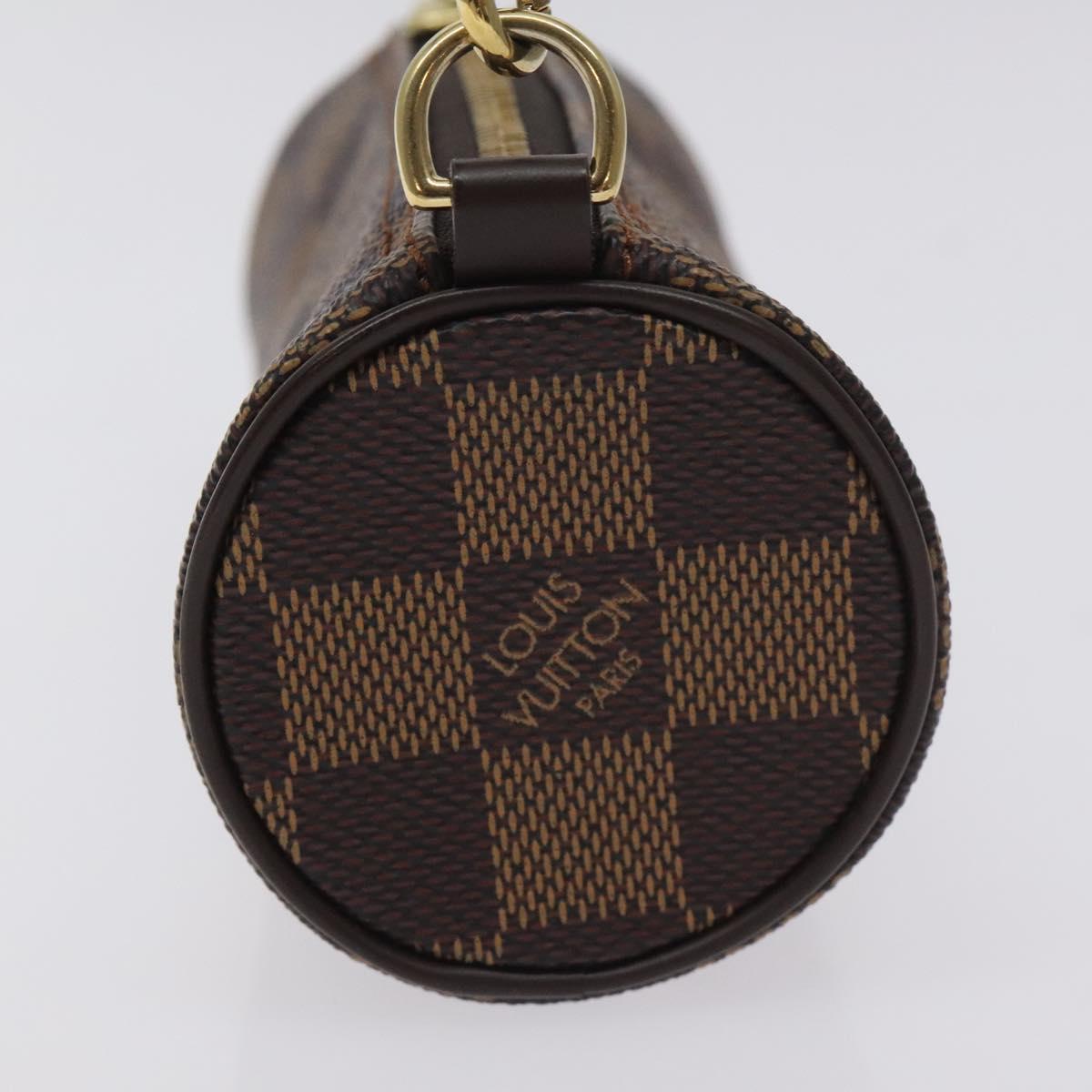 LOUIS VUITTON Damier Ebene Papillon Pouch LV Auth 130401