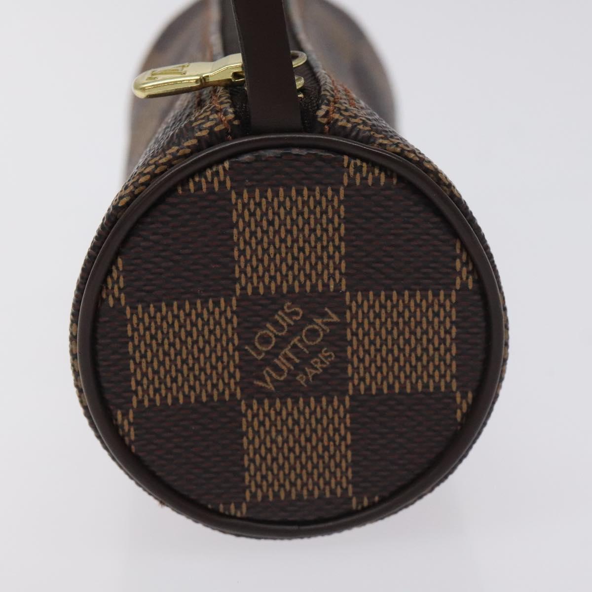 LOUIS VUITTON Damier Ebene Papillon Pouch LV Auth 130401