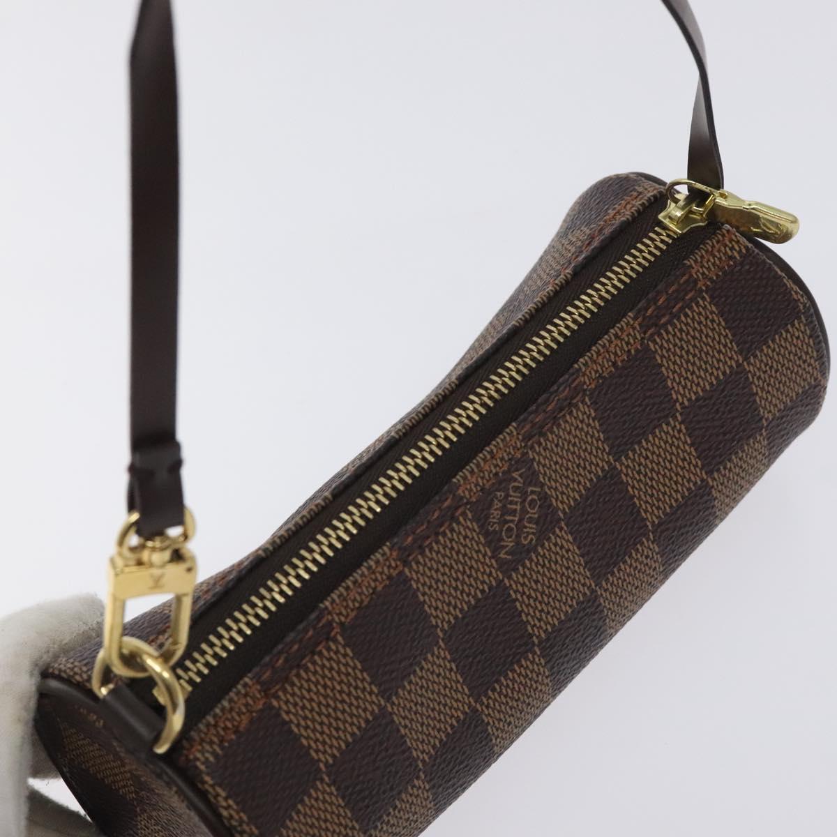 LOUIS VUITTON Damier Ebene Papillon Pouch LV Auth 130401