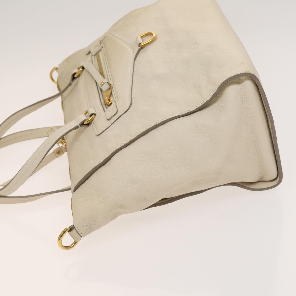 LOUIS VUITTON Monogram Empreinte Lumineuse PM Bag 2way White M93411 Auth 130404