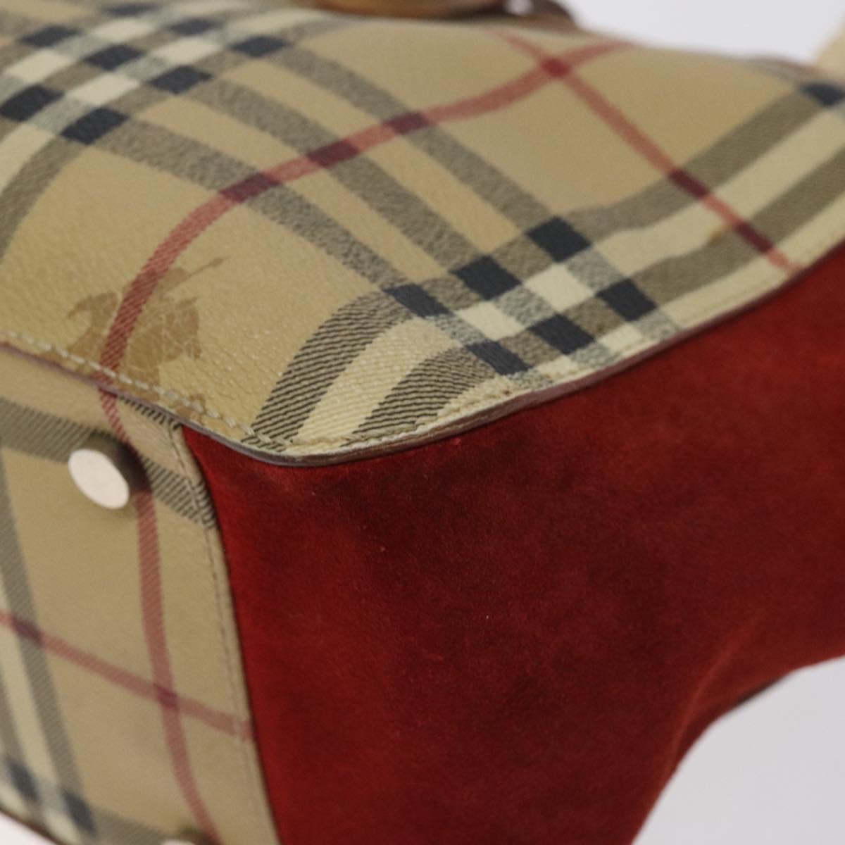 BURBERRY Nova Check Tote Bag PVC Beige Auth 130417