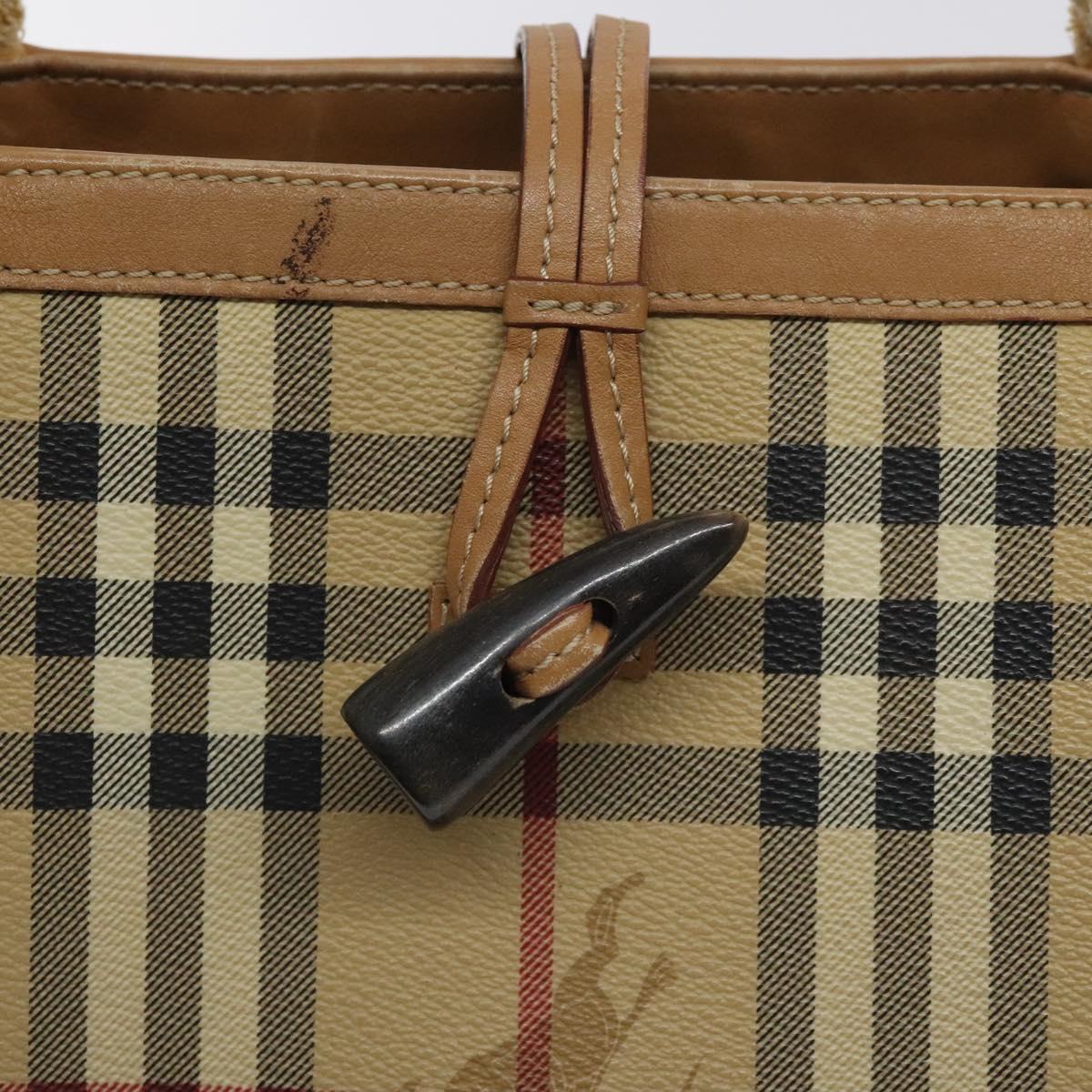 BURBERRY Nova Check Tote Bag PVC Beige Auth 130417