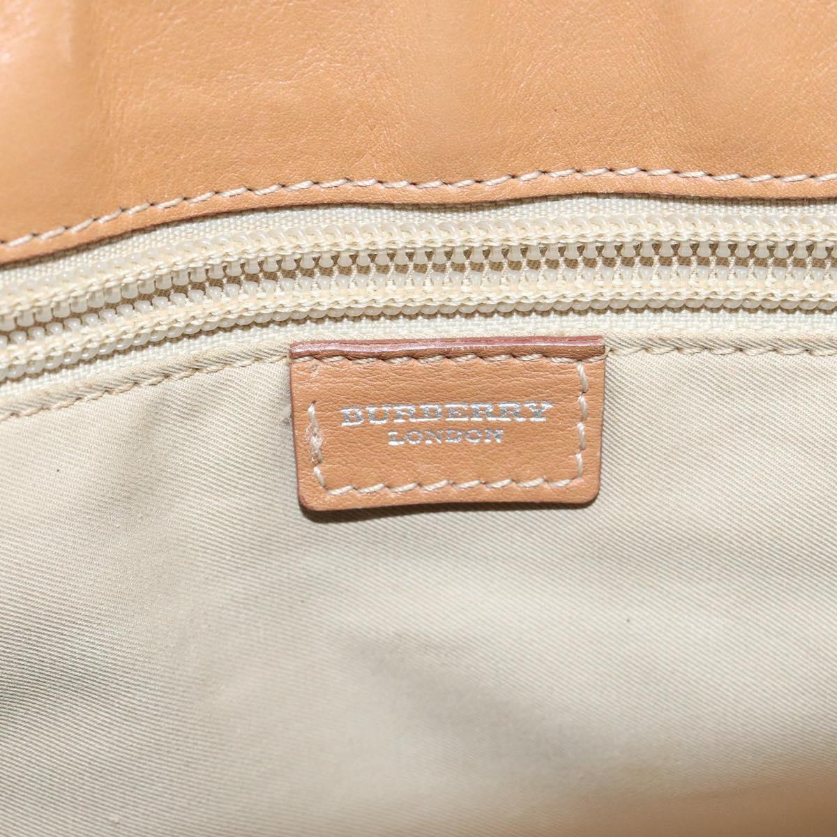 BURBERRY Nova Check Tote Bag PVC Beige Auth 130417
