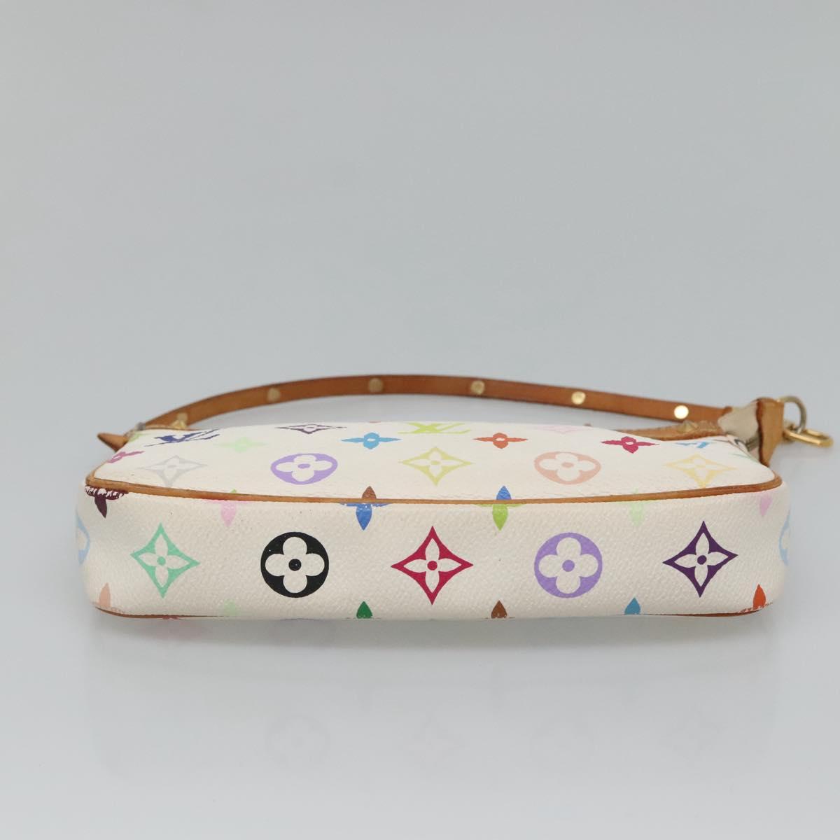 LOUIS VUITTON Multicolor Pochette Accessoires Pouch White M92649 Auth 130463