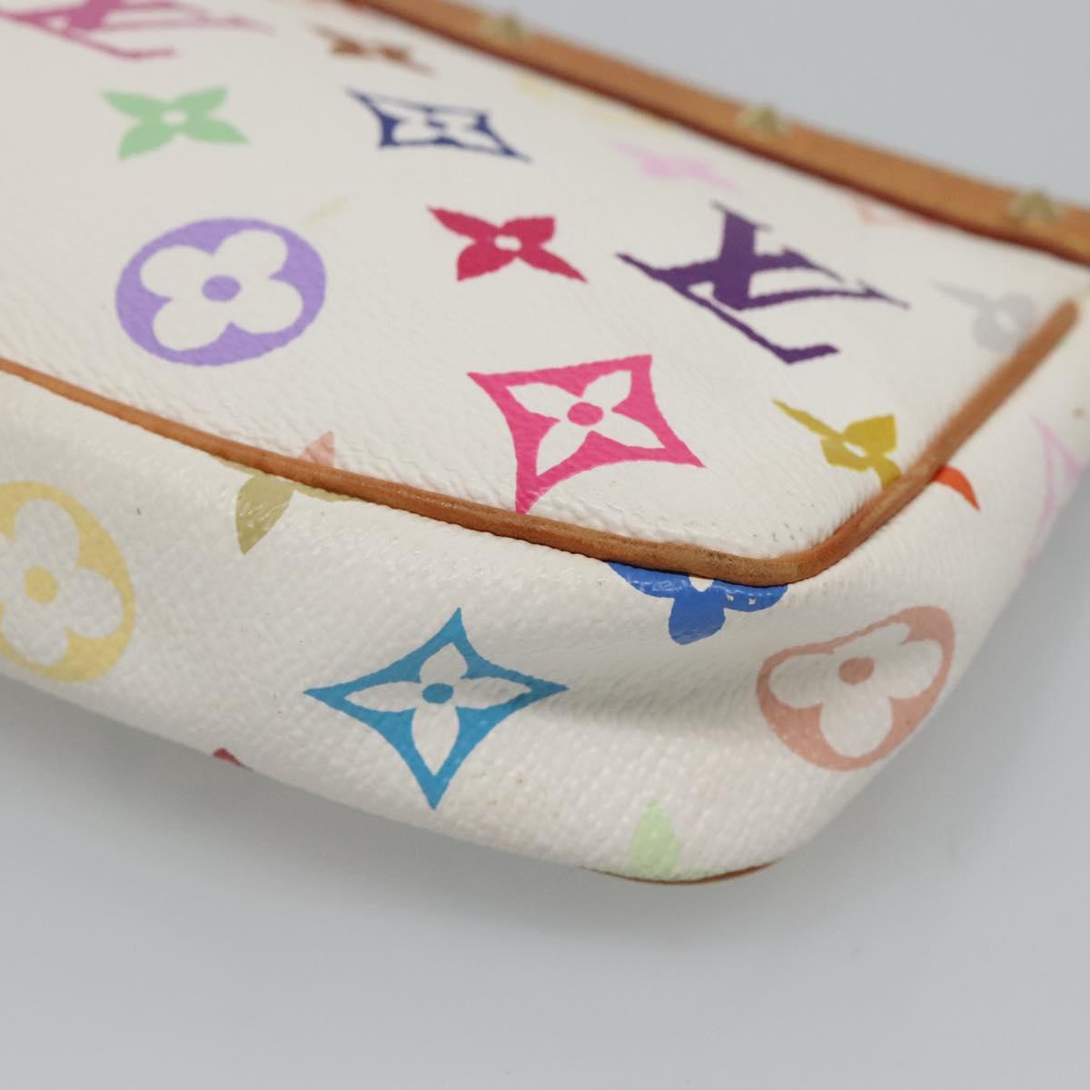 LOUIS VUITTON Multicolor Pochette Accessoires Pouch White M92649 Auth 130464V