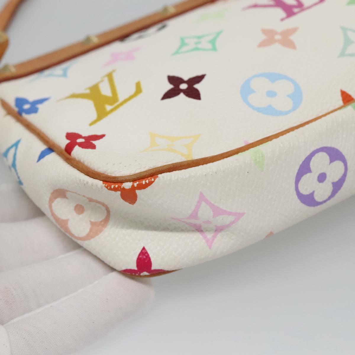 LOUIS VUITTON Multicolor Pochette Accessoires Pouch White M92649 Auth 130464V