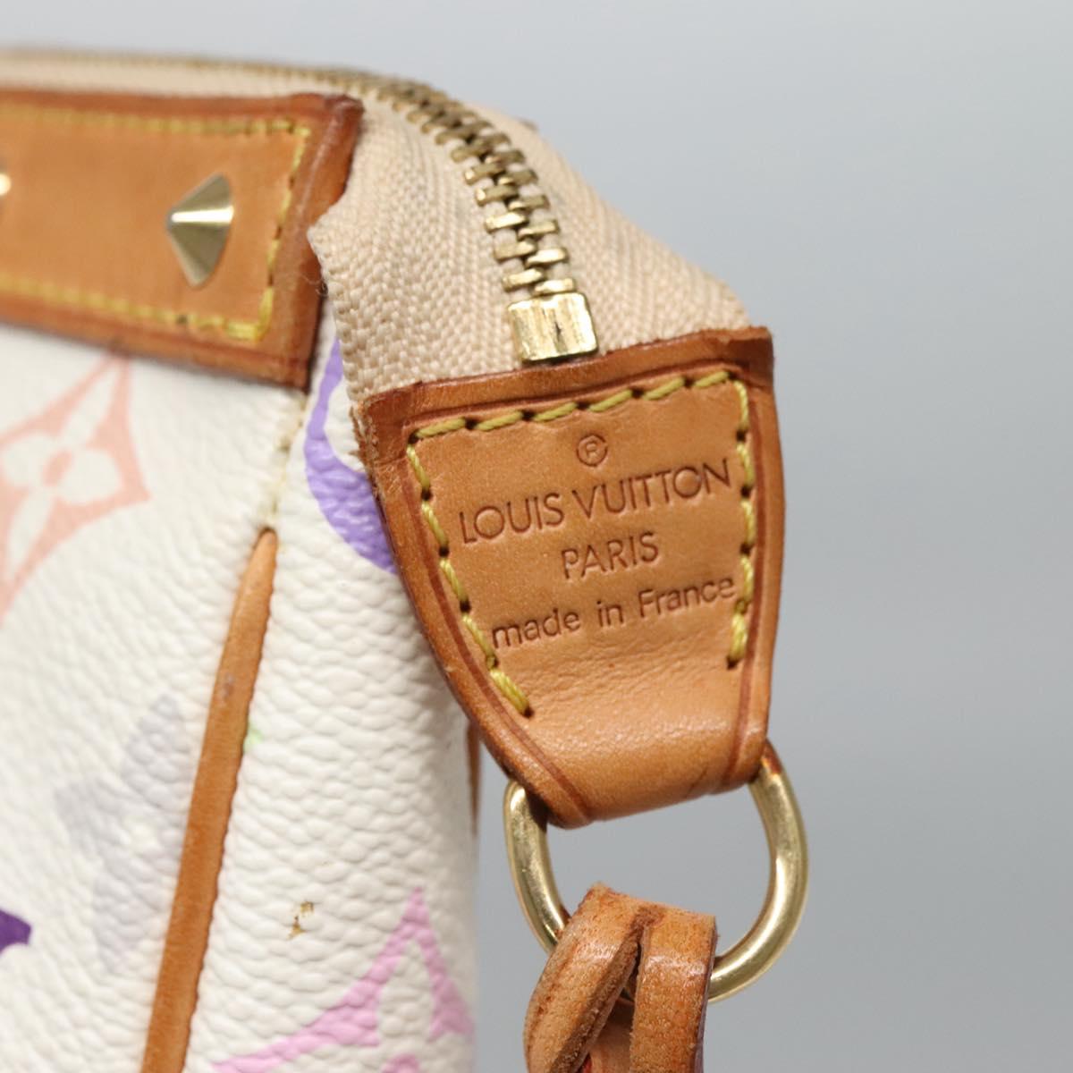 LOUIS VUITTON Multicolor Pochette Accessoires Pouch White M92649 Auth 130464V