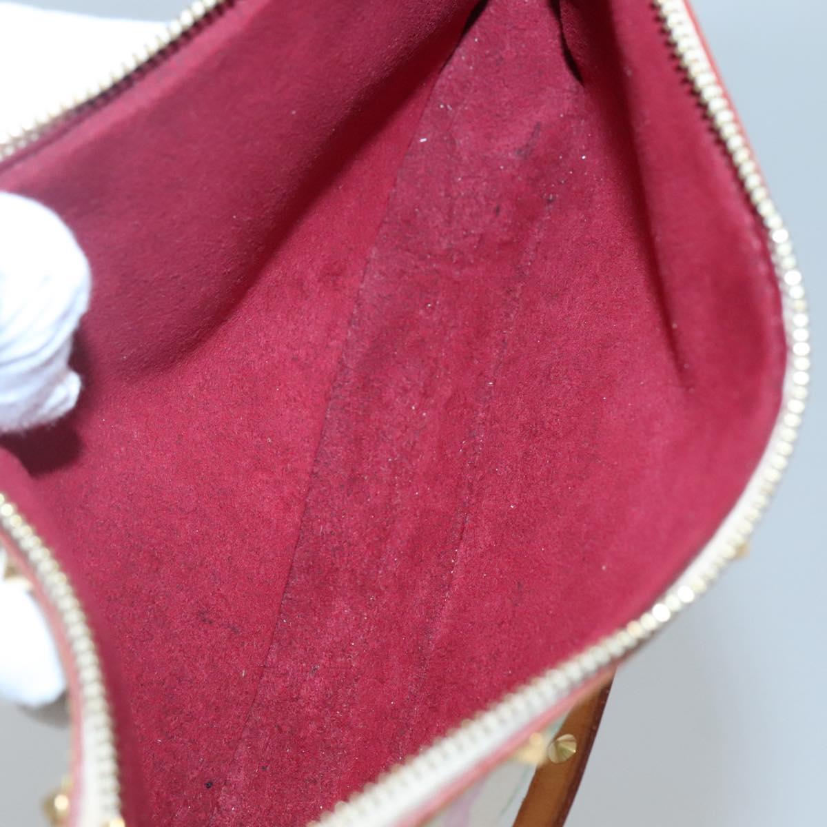 LOUIS VUITTON Multicolor Pochette Accessoires Pouch White M92649 Auth 130464V