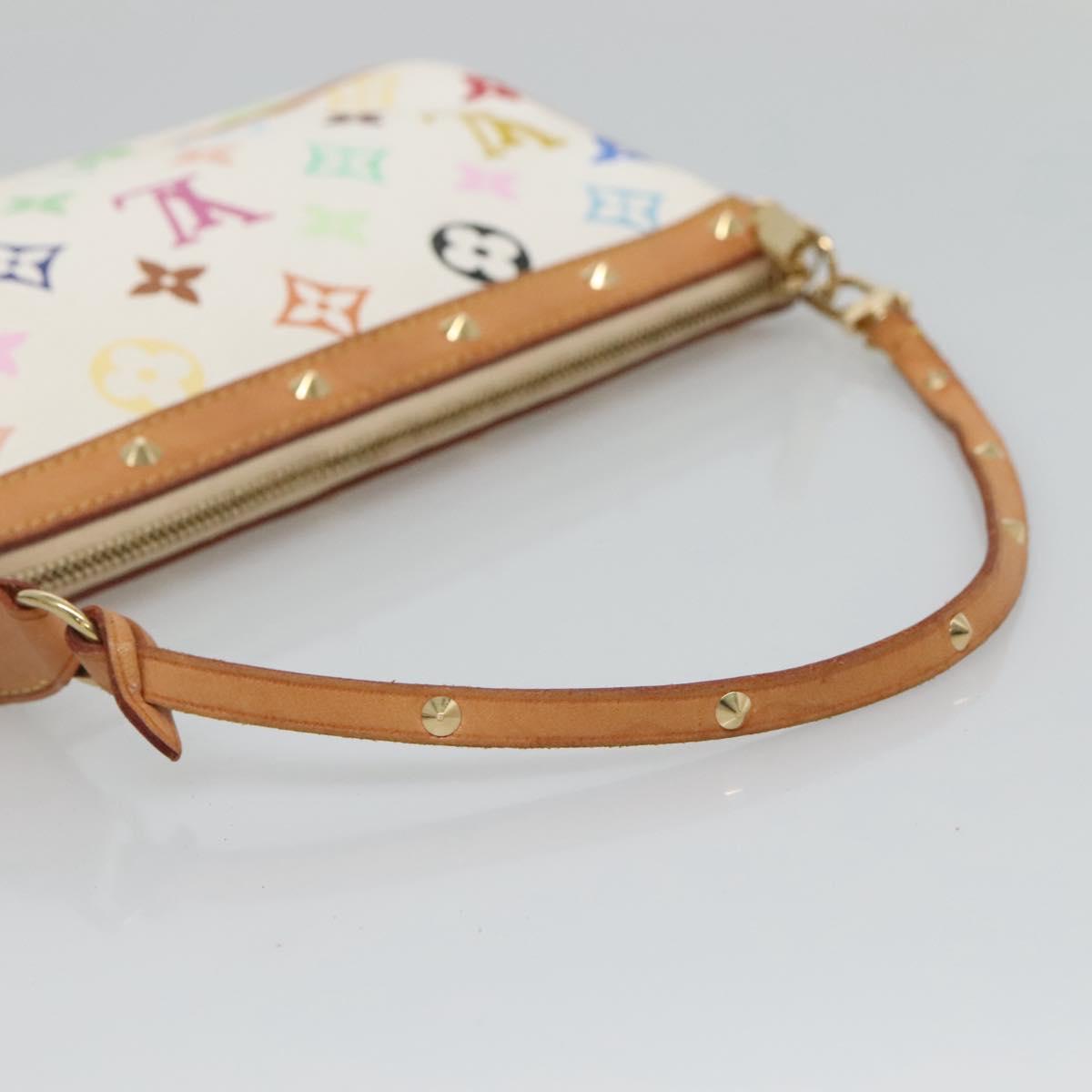 LOUIS VUITTON Multicolor Pochette Accessoires Pouch White M92649 Auth 130464V