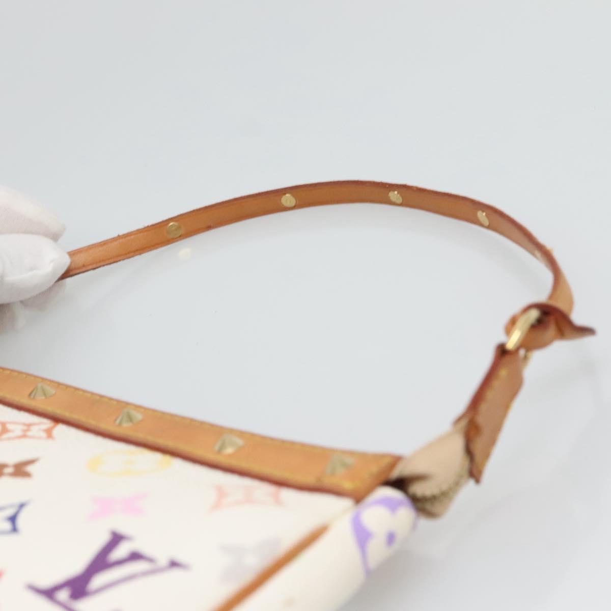 LOUIS VUITTON Multicolor Pochette Accessoires Pouch White M92649 Auth 130464V