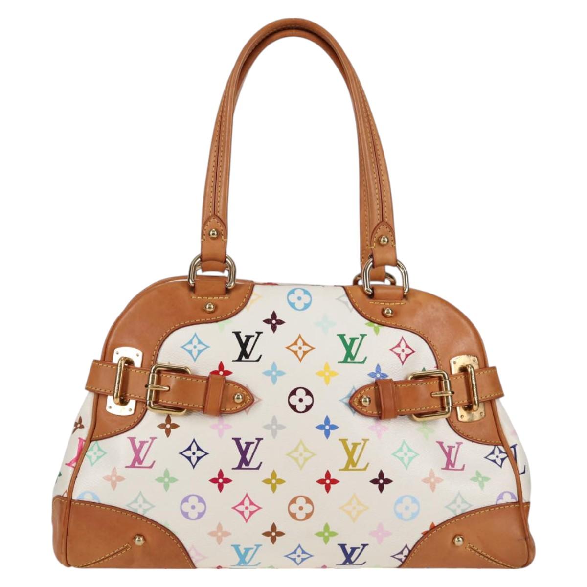LOUIS VUITTON Monogram Multicolor Claudia Hand Bag White M40193 LV Auth 130466V