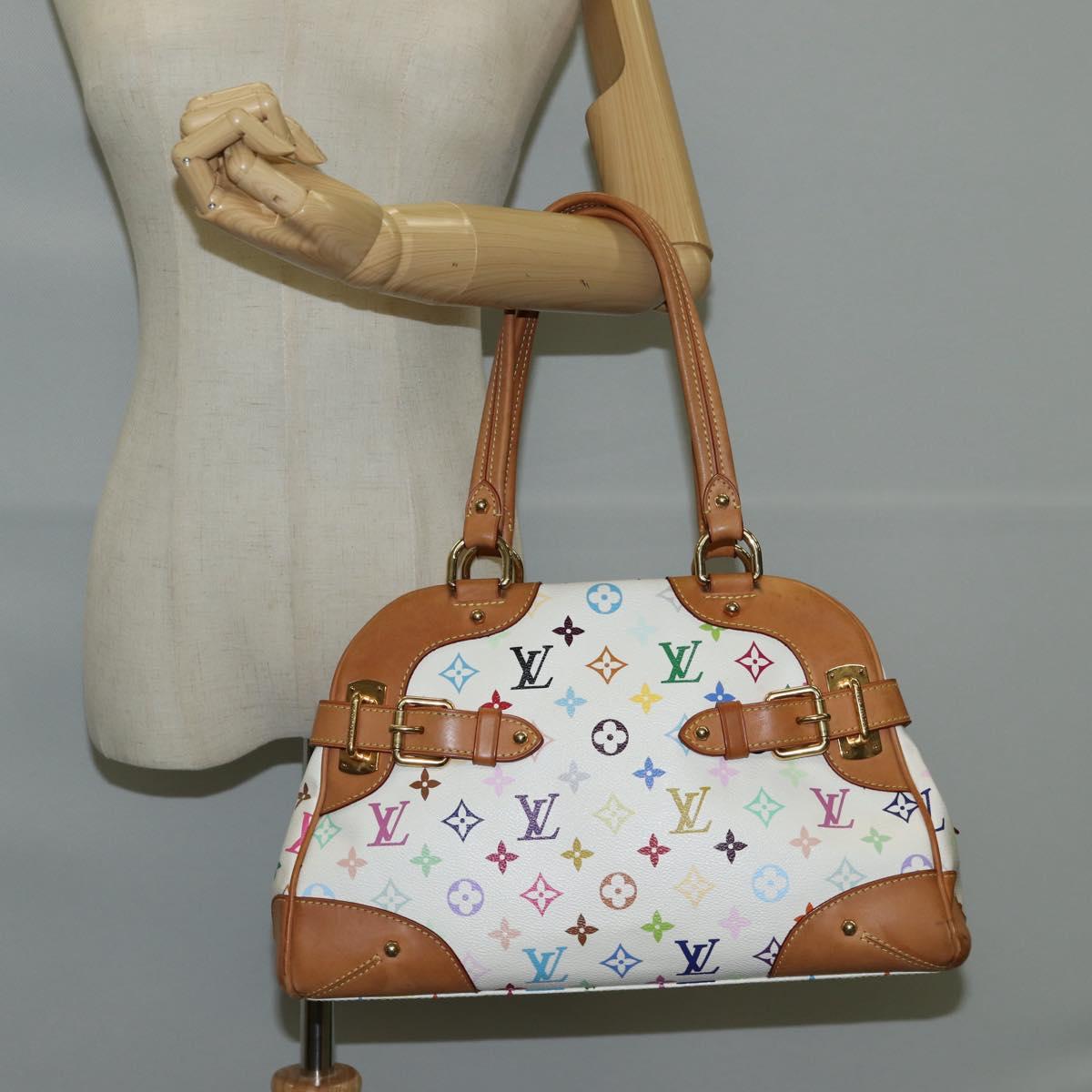 LOUIS VUITTON Monogram Multicolor Claudia Hand Bag White M40193 LV Auth 130466V
